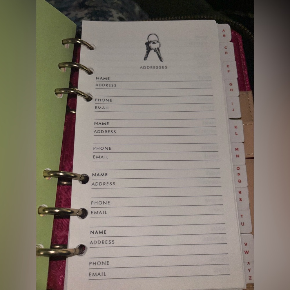 Kate Spade planner-Gold Hardware-Pink lining Black Pebbled Leather Zip Wellesley - Picture 14 of 16